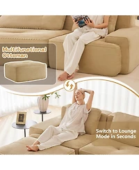 Streamdale Furniture Modern Modular Sectional Sofa, Corduroy Fabric, Oversized 3-Seater Couch, Camel