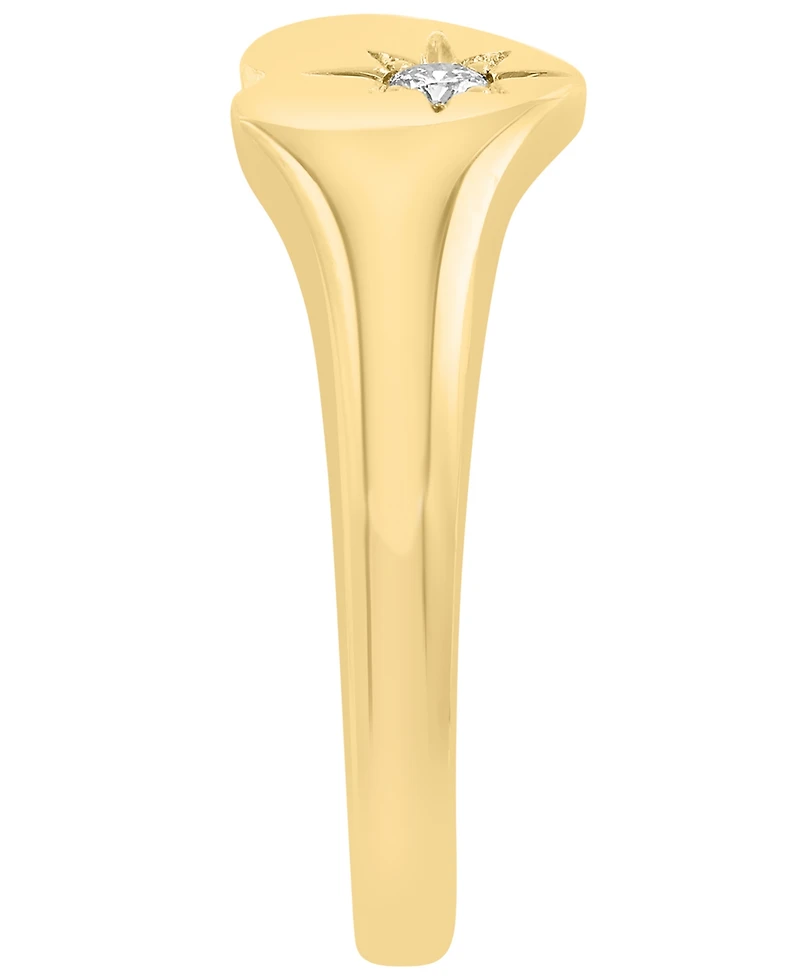 Effy Collection Diamond Accent Pinky Ring in 14k Yellow Gold 0.03 ct tw