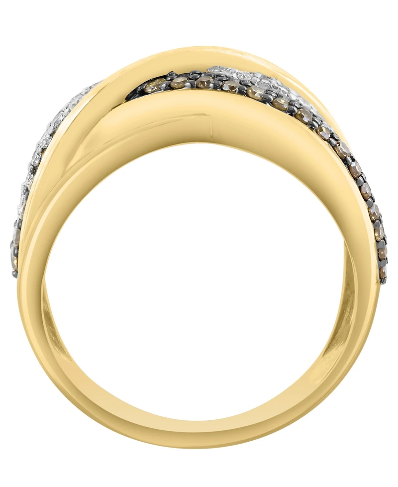 Effy Collection White, Brown, & Black Diamond Ring (1-1/10 ct. t.w.) in 14k Yellow Gold