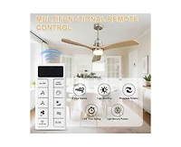 Sofucor 52-inch Modern Sand Nickel 3-Blade Light Ceiling Fan with Remote Control and Supporting Mobile Device Connection