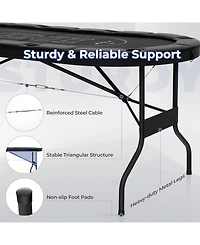 Sugift 72 Inch Foldable Poker Table for 8 Players Portable Oval Card Board Game Table