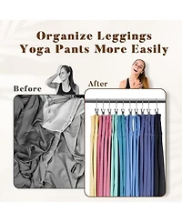 Legging Hanger Organizer with Rubber-Coated Clips for Yoga Pants, Workout Sets, Boots
