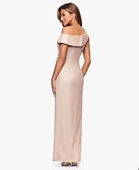 Xscape Petite One-Shoulder Long Slit Dress