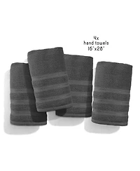 Hearth & Harbor Luxury Soft Absorbent 100% Ring Spun Cotton Hand Towels for Bathroom, Shower, Spa - 4 Piece Towel Set