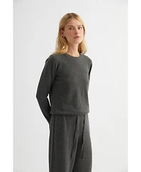 Labeca London Women's Ash Grey Cashmere Sweater