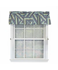 Rlf Home 100% Cotton High Quality Bypass Tailored Window Valance with 1.5" Rod Pocket 50" W X 12" L Multi