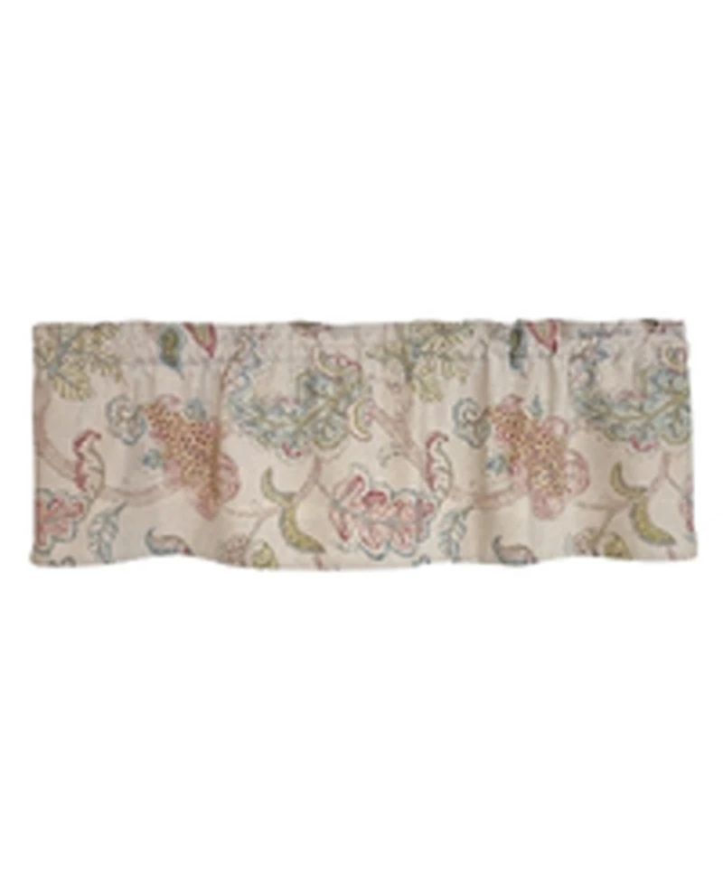 Rlf Home 100% Cotton High Quality Tila Tailored Window Valance with 1.5" Rod Pocket 50" W X 12" L