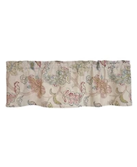 Rlf Home 100% Cotton High Quality Tila Tailored Window Valance with 1.5" Rod Pocket 50" W X 12" L