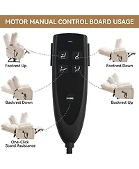 Heat Massage Dual Motor Infinite Position Up to 350 Lbs Large Electric Power Lift Recliners with Hidden Cup Holders, Power-Remote
