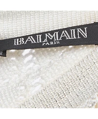 Pre-Owned Balmain Women's Ivory Lurex Knit Sleeveless Mini Dress