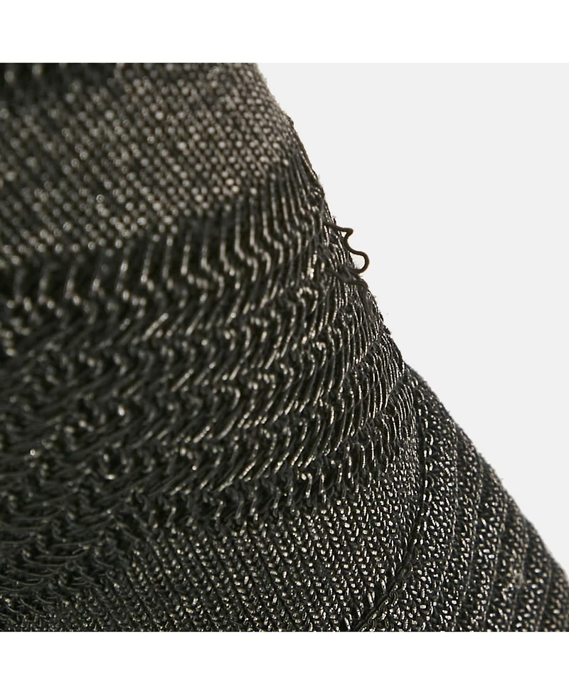 Pre-Owned Balmain Women's Black Lurex Patterned Knit Mock Neck Mini Dress