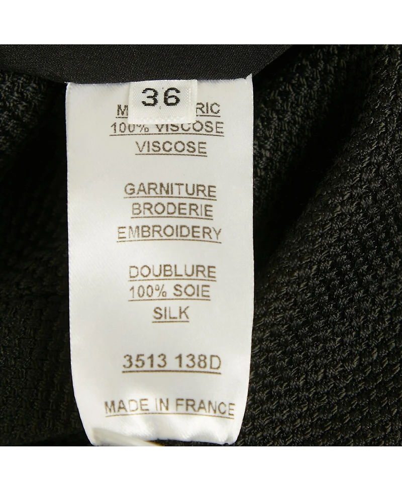 Pre-Owned Balmain Women's Black Beaded Canvas Mini Dress