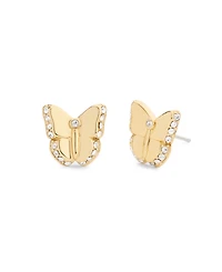 Coach Faux Stone Pave Icons Butterfly Stud Earrings
