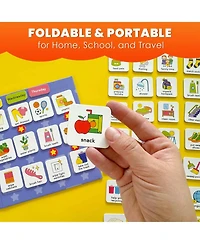 Quokka Magnetic Chore Chart for Kids with 72 Routine Magnets & Star Rewards - Foldable Visual Daily Responsibility Schedule