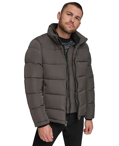 Calvin Klein Men's Puffer With Set Bib Detail, Created for Macy's
