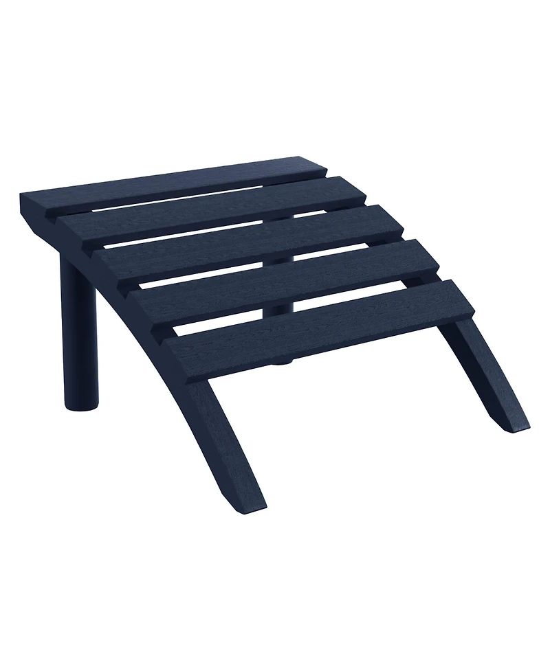 3-Piece Hdpe Outdoor Patio Adirondack Chair with Ottoman and 18" Side Table Set