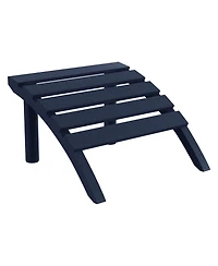 3-Piece Hdpe Outdoor Patio Adirondack Chair with Ottoman and 18" Side Table Set