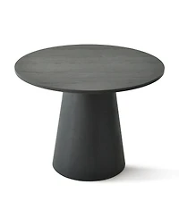 Maison Boucle 3-Piece Modern Dining Set, 35'' Round Pedestal Table with Velvet Upholstered Armchairs, Small Kitchen or Apartment Set