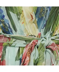 Pre-Owned Dolce & Gabbana Women's Green Floral Print Midi Wrap Dress