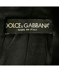 Pre-Owned Dolce & Gabbana Women's Black Crepe Lace Detail Mini Dress