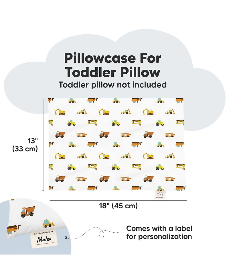 KeaBabies Toddler 13X18 Pillowcase, Soft Waterproof Pillow Protector Cover for Kids, Boys, Girls, Travel