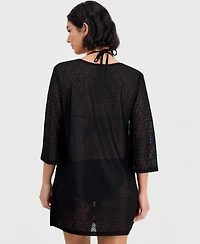 J Valdi Women's Lace-Up Tunic Cover-Up