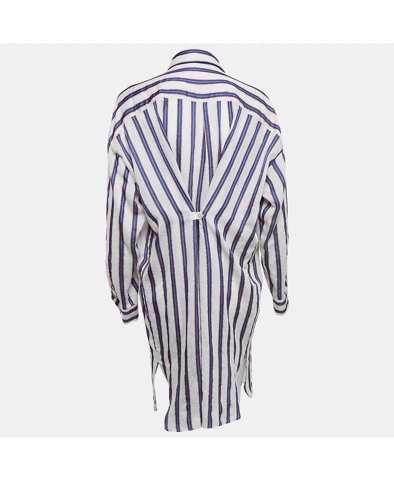 Pre-Owned Isabel Marant Women's Etoile White/blue Stripe Cotton Blend Seenli Dress