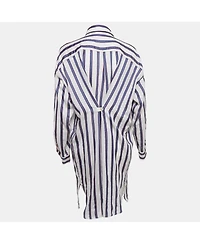Pre-Owned Isabel Marant Women's Etoile White/blue Stripe Cotton Blend Seenli Dress
