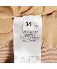 Pre-Owned Balmain Women's Dark Beige Stretch Knit Sleeveless Bodycon Mini Dress