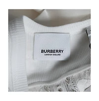 Pre-Owned Burberry Women's White Satin Silk & Chantilly Lace Sleeveless Slip Dress