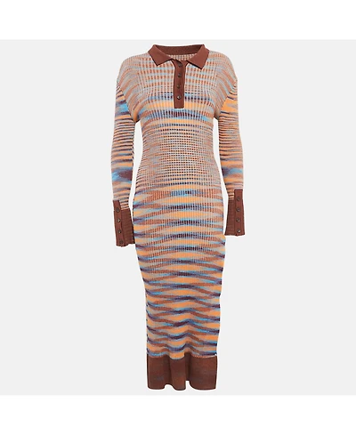 Pre-Owned Jacquemus Women's Brown Rib Knit La Robe Zucca Midi Dress