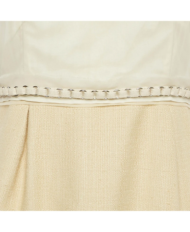 Pre-Owned Chloe Women's Cream Jute And Silk Sleeveless Mini Dress