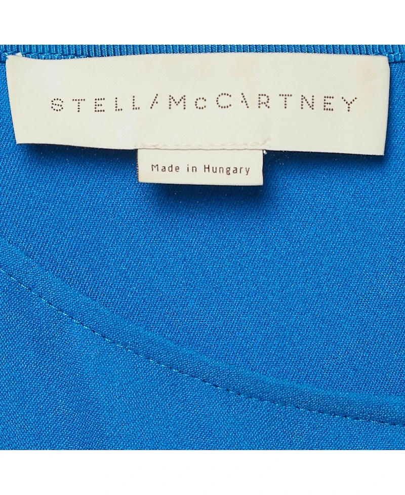 Pre-Owned Stella Mccartney Women's Blue Stretch Crepe Asymmetric Mini Dress