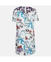 Pre-Owned Emilio Pucci Women's White Floral Cotton Blend Embellished Mini Dress