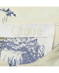 Pre-Owned Chloe Women's Cream/blue Printed Silk Mini