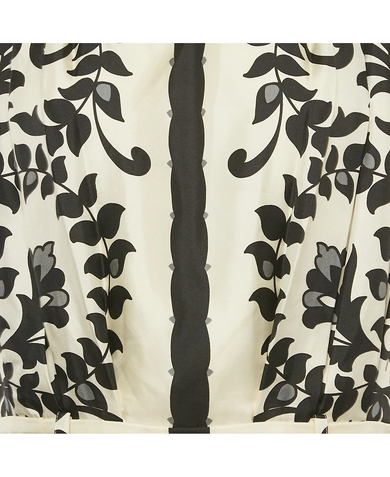 Pre-Owned Chloe Women's Black/white Printed Silk Sleeveless Knee-Length Dress