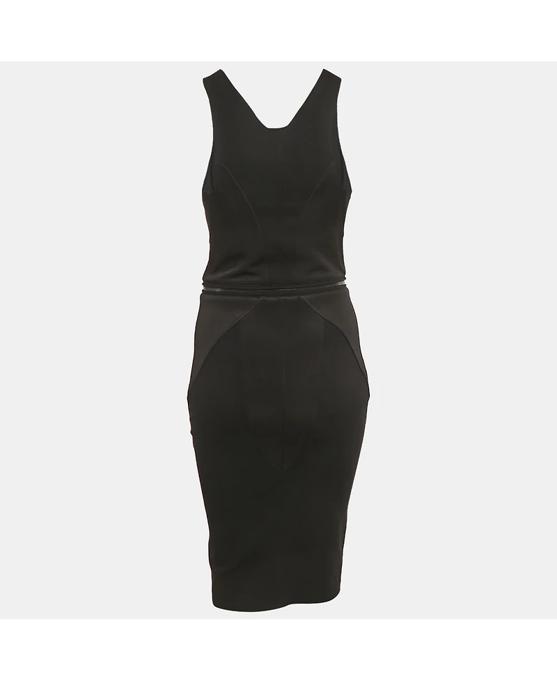 Pre-Owned Givenchy Women's Black Knit Sleeveless Zip Detail Bodycon Dress