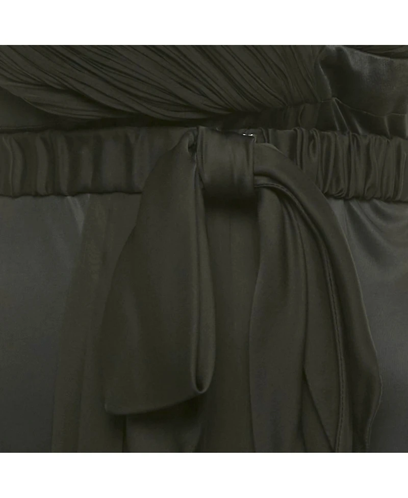 Pre-Owned Versace Women's Black Jersey & Silk Halter Neck Backless Belted Mini Dress