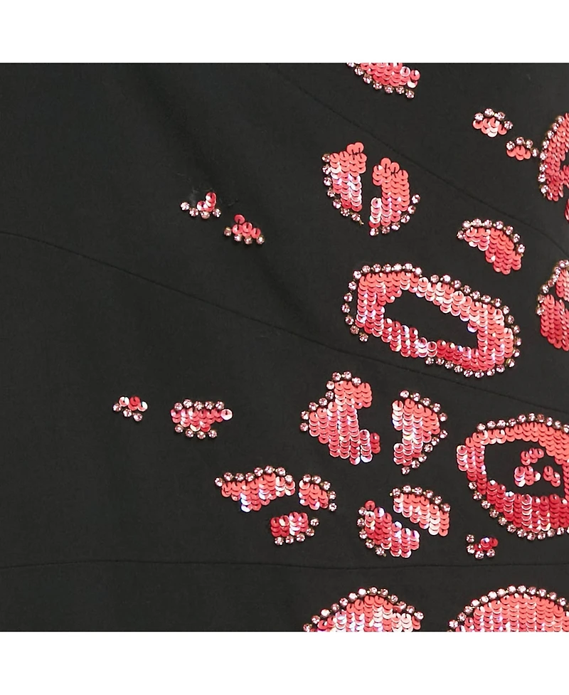 Pre-Owned Versace Women's Collection Black Embellished Crepe One-Shoulder Maxi Dress