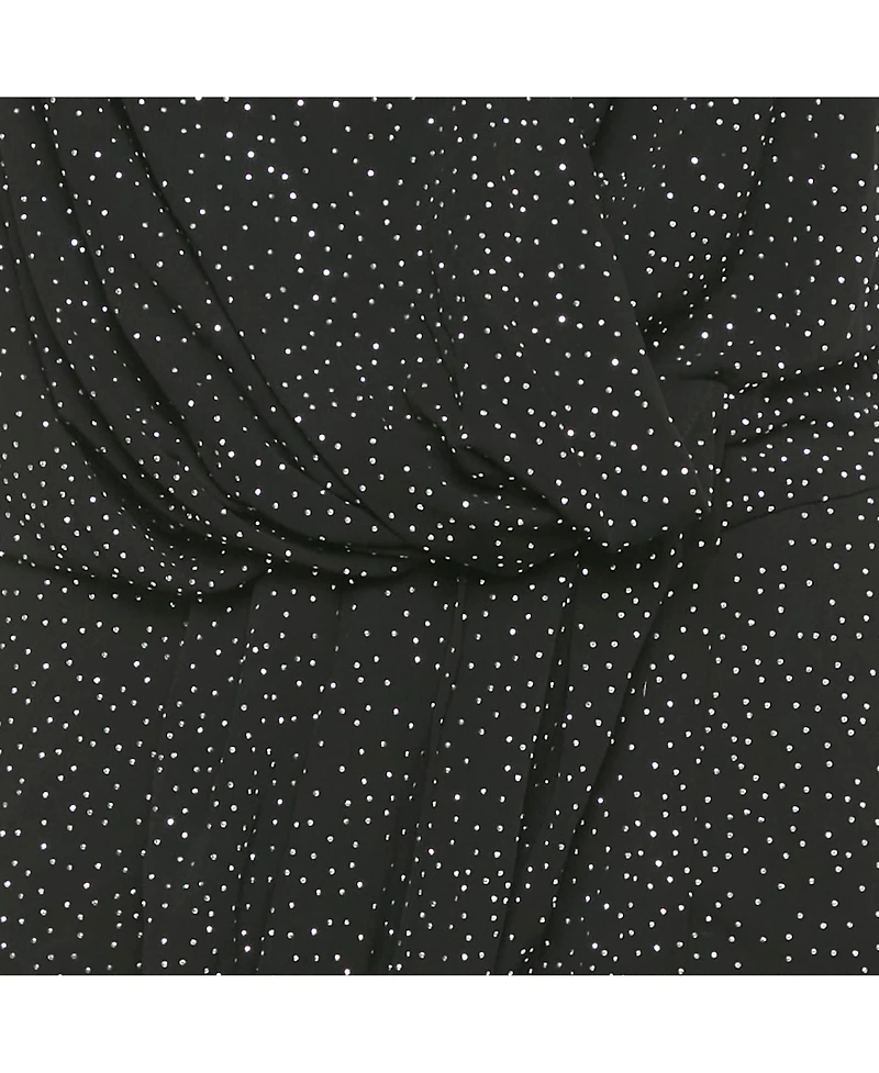 Pre-Owned Balmain Women's Black Studded Jersey Metallic Strap Maxi Dress