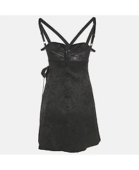 Pre-Owned Dolce & Gabbana Women's Black Jacquard Bustier Sleeveless Mini Dress