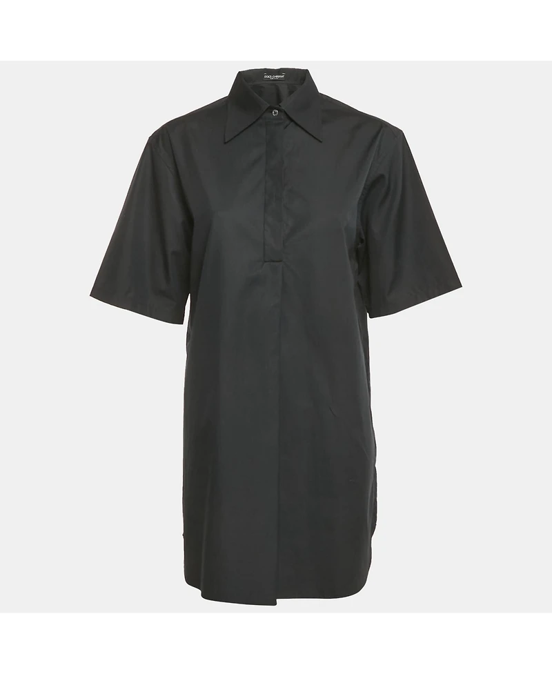 Pre-Owned Dolce & Gabbana Women's Black Cotton Oversize Tunic