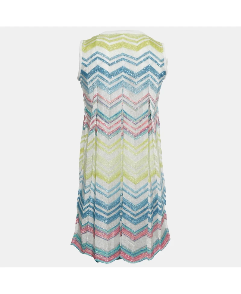 Pre-Owned Missoni Women's Multicolor Zig Zag Lurex Knit Sleeveless Dress