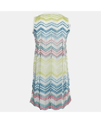 Pre-Owned Missoni Women's Multicolor Zig Zag Lurex Knit Sleeveless Dress