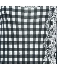 Pre-Owned Versace Women's Black Checks And Barocco Print Jersey Bodycon Dress