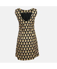 Pre-Owned Versace Women's Jeans Couture Black Printed Cotton Blend Sleeveless Mini Dress