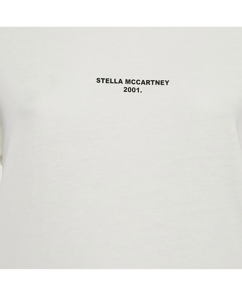 Pre-Owned Stella Mccartney Women's White Logo Print Cotton Knit T-Shirt Dress