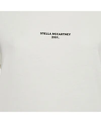 Pre-Owned Stella Mccartney Women's White Logo Print Cotton Knit T-Shirt Dress