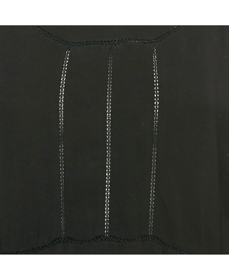 Pre-Owned Burberry Women's Black Crepe Lace Inserts Midi Dress