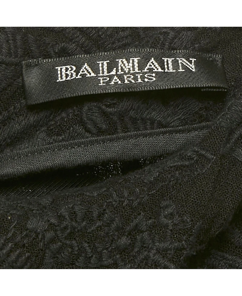 Pre-Owned Balmain Women's Black Jacquard Mini Dress